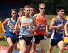 Andy Wiles (New Marske), Dan Garbutt (Durham City and Carl Smith (Leeds City) during the 5000 metres at the Sainsbury's British Championships, Birmingham.